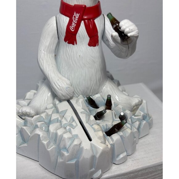 Ertl Coca Cola Coin Bank Polar Bear Mechanical Limited Edition 1995 Pop 7" Tall - Picture 2 of 11